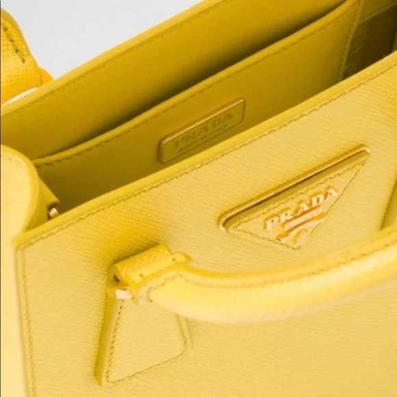 NWT Prada Saffiano Sunny Yellow Mini Tote - Picture 3 of 12